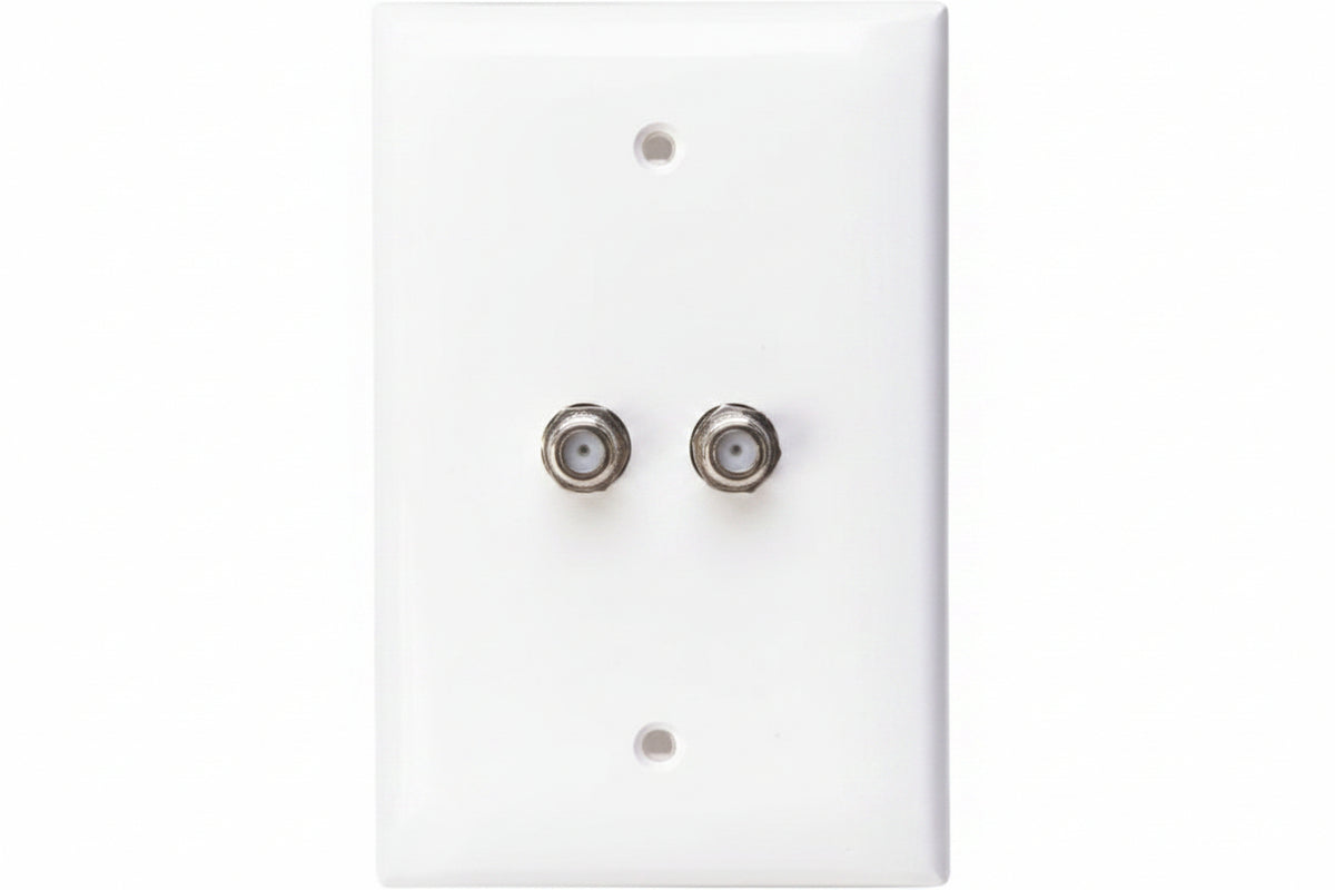 Leviton 40539-MW Midsize Video Wall Jack, Connector, White