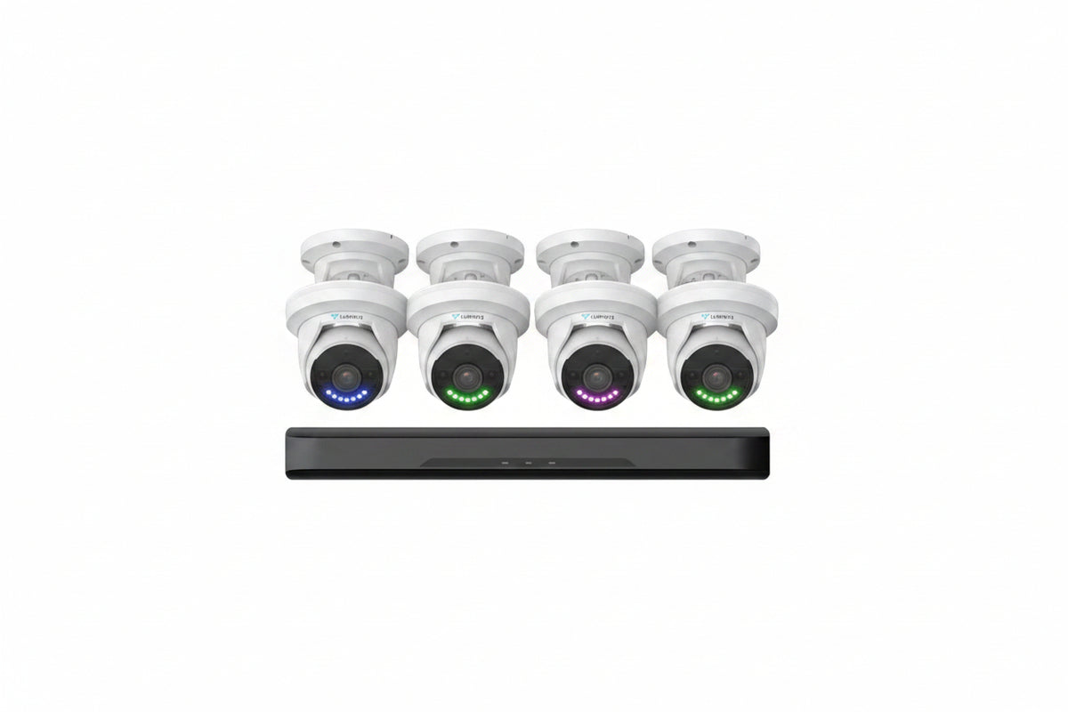 Luminys K86-8B2A4 LumiLightBand IP Kit with 8-Channel 8mp NVR with Dual SATA, 4TB HDD and (6) 8MP LumiLightBand Turret Cameras