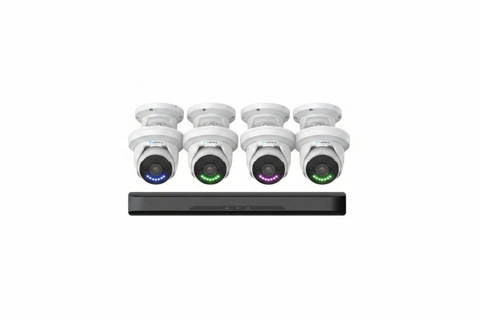 Luminys K86-8B2A4 LumiLightBand IP Kit with 8-Channel 8mp NVR with Dual SATA, 4TB HDD and (6) 8MP LumiLightBand Turret Cameras