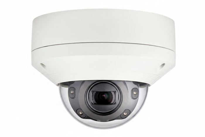 Hanwha XNV-6080R X-Series 2MP Outdoor IR Vandal Dome Camera, 2.8-12mm Varifocal Lens, Ivory