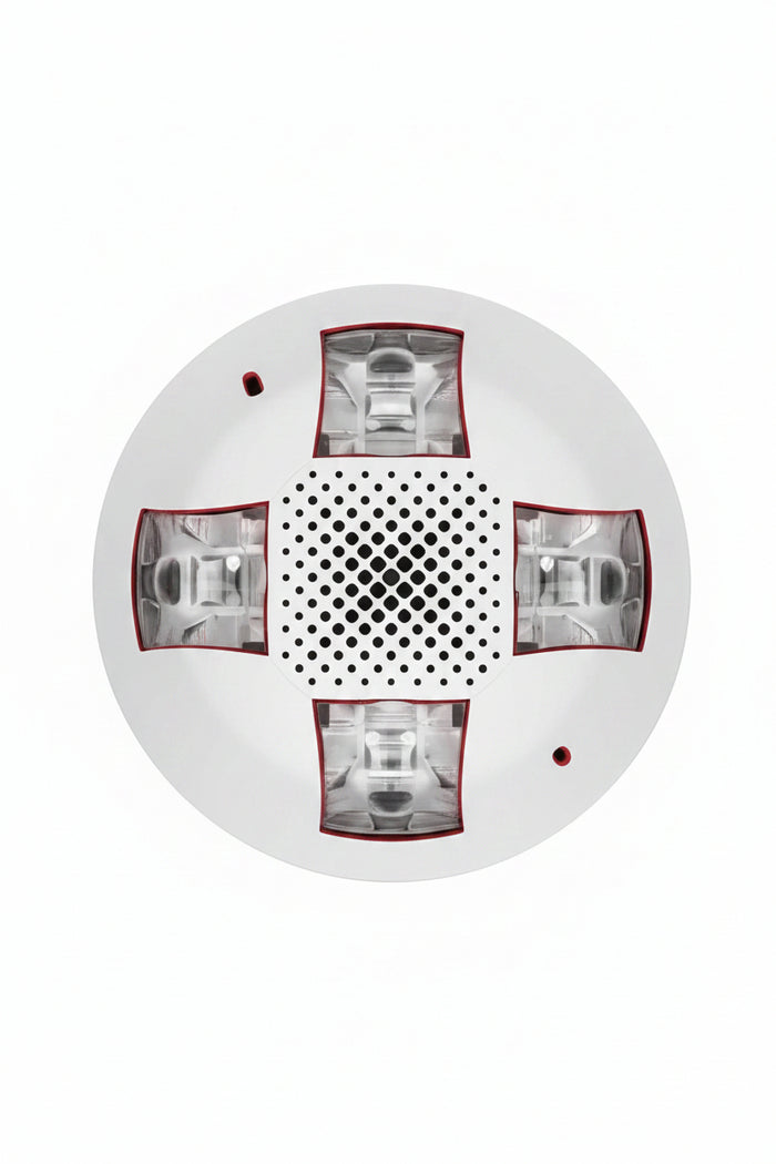Kidde EGCSVHWF Ceiling Mounted Speaker / Strobe, 'FIRE' Text, White