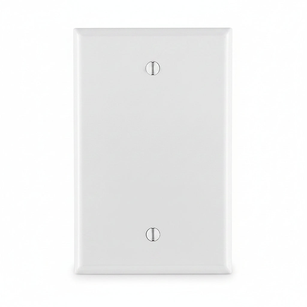 Leviton 80514-W 1-Gang No Device Blank Wall Plate, Midway Size, Thermoset, Box Mount, White