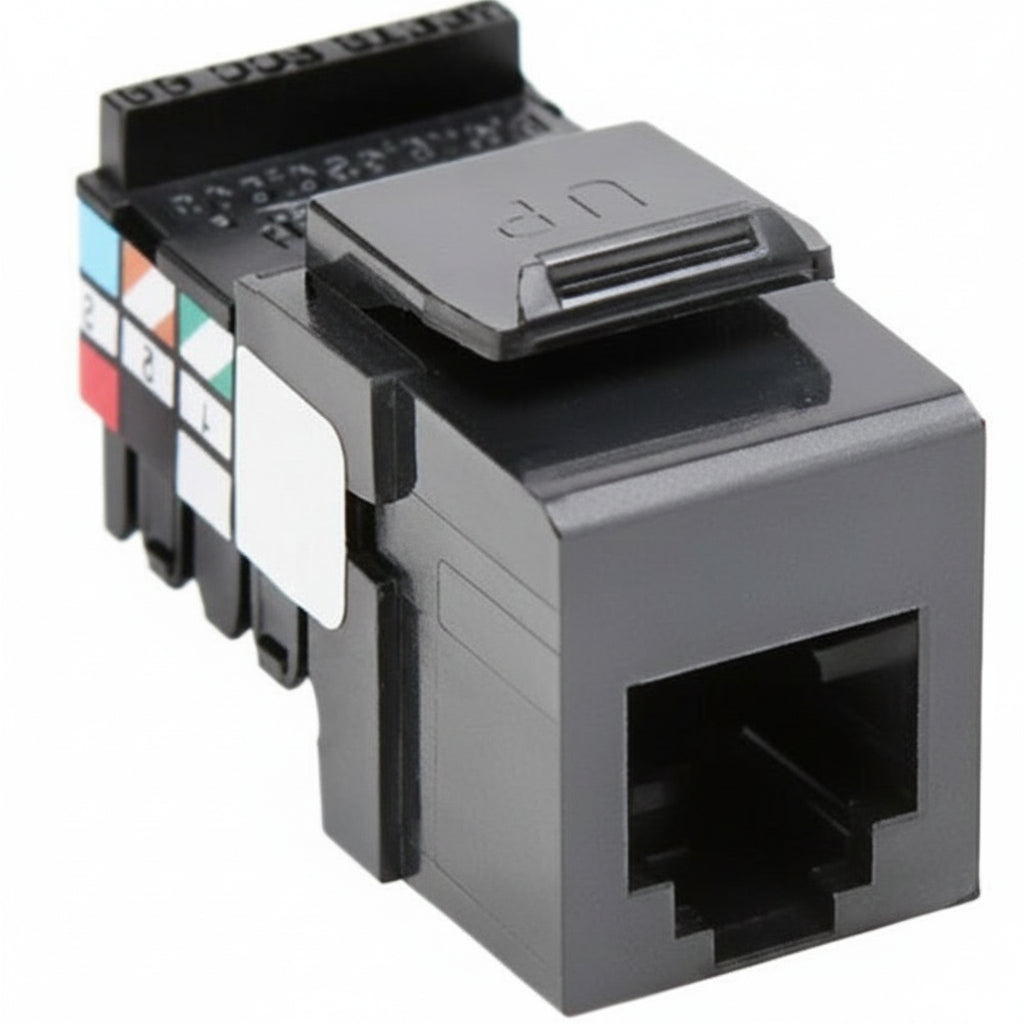 Leviton 41106-RG6 Voice Grade QuickPort Connector, 6P6C, Grey