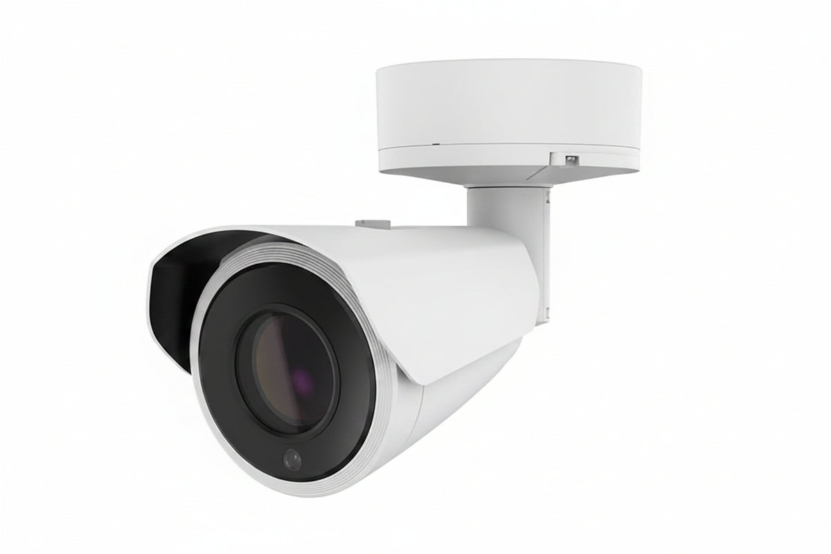 Hanwha PNO-A9311RLP 4K AI Bullet Camera, 6.91-214.7mm Varifocal Lens, 31x Optical Zoom, IR 70m, White