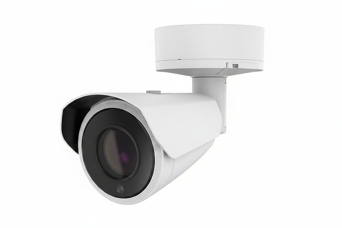 Hanwha PNO-A9311RLP 4K AI Bullet Camera, 6.91-214.7mm Varifocal Lens, 31x Optical Zoom, IR 70m, White