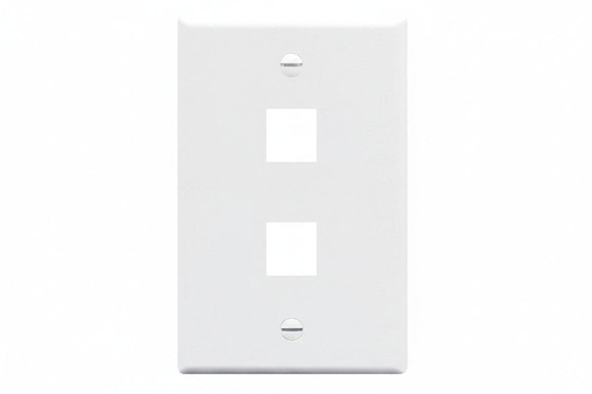 ICC IC107LF2WH Single-Gang Classic Oversized Faceplate, Ports, White