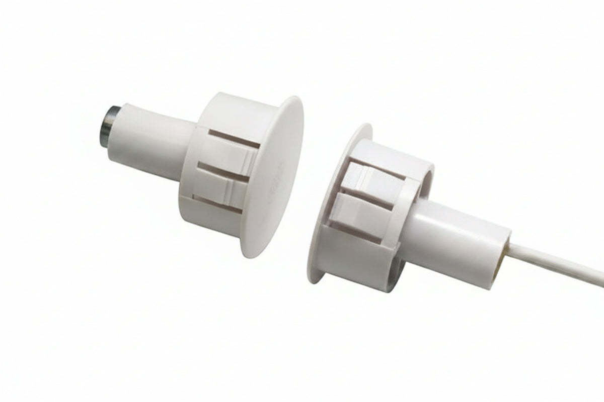 GRI GI-E18012 180 Series 3/4" Steel Door Recessed Switch Set, Standard Gap, 10W, 200VDC, 0.40 Amp, Closed Loop, N/O, A, and U.L. 10C Fire Rated, Brown