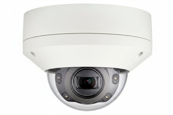 Hanwha XNV-6080R X-Series 2MP Outdoor IR Vandal Dome Camera, 2.8-12mm Varifocal Lens, Ivory