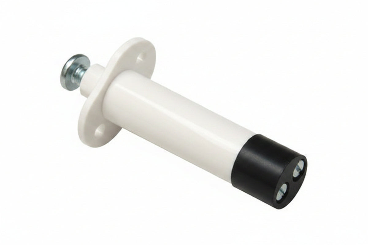 GRI PBF-2020-T 3/8" Diameter Push Button Plunger Switch with Flange and Terminals, 10W, 200VDC, 0.50A, Closed Loop, N/O, A, White