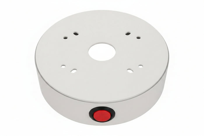 Hanwha SBF-100B1 Back Box for Select SNF, PNF, XNF and QNE Fisheye and Flateye Cameras, Ivory