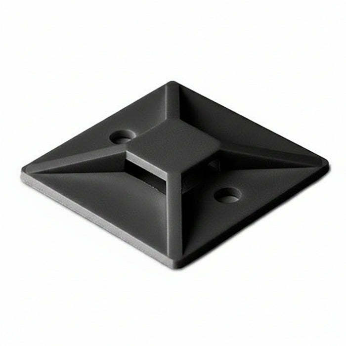 HellermannTyton MB3A0C2 0.75x0.75-Inch Rubber-Adhesive Cable Tie Mount, PA66, Black