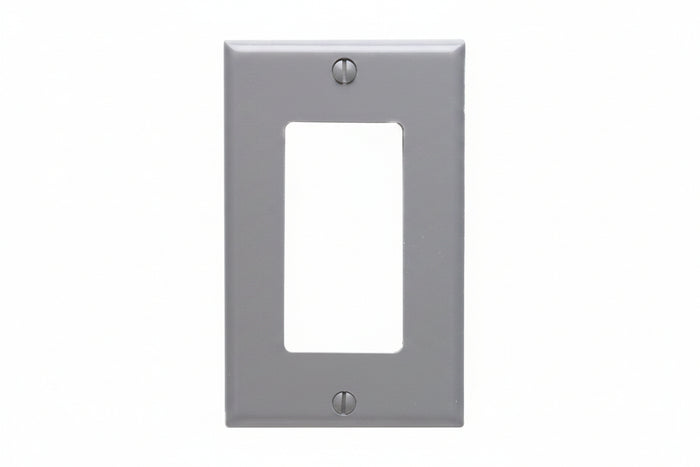 Leviton 80401-GY 1-Gang Decora/GFCI Device Decora Wall Plate/Faceplate, Standard Size, Thermoset, Device Mount, Gray