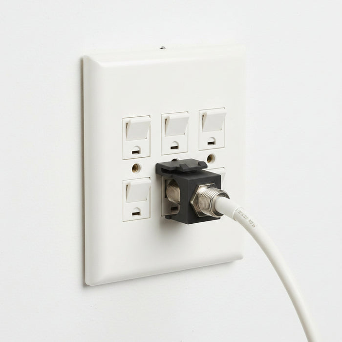 ICC IC107B9FBK GHz F-Type Modular Jack with Nickel Plated Connector in HD Style, Black