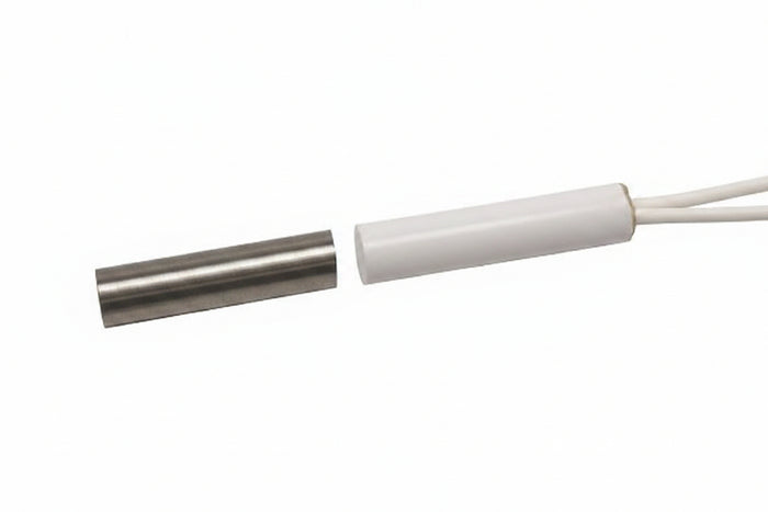 GRI 50RF-12WG-W 1/4" Recessed Flanged Switch Sets, 3/4" Wide Gap, 10W, 200VDC, 0.50A, Closed Loop, N/O, and 12" 22AWG Leads, White