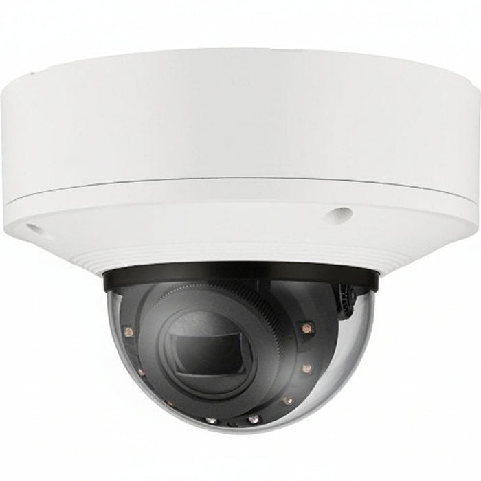 Hanwha XNV-6083R Series 2MP Outdoor IR Vandal Dome IP Camera, 2.8-12mm Motorized Varifocal Lens, White