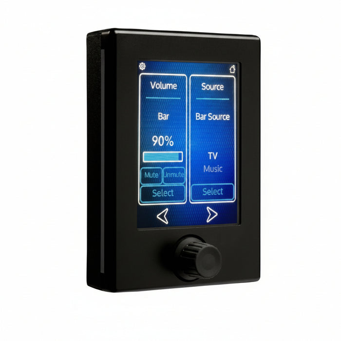 LEA Professional LEA CS TOUCH - BLK Connect Series Touch PoE Powered Wall Controller with Rotary Knob, Black
