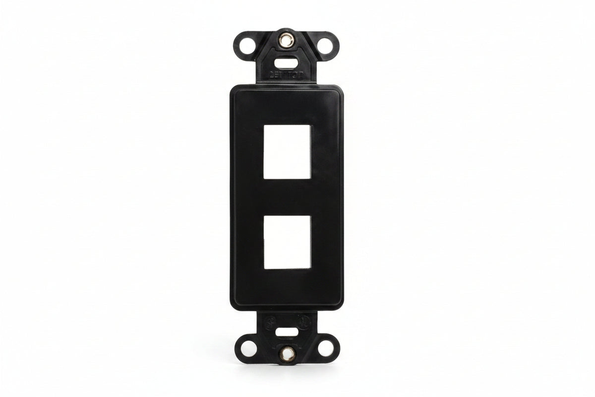 Leviton 41642-E QuickPort Decora Insert, 2-Ports, Black