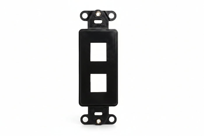 Leviton 41642-E QuickPort Decora Insert, 2-Ports, Black