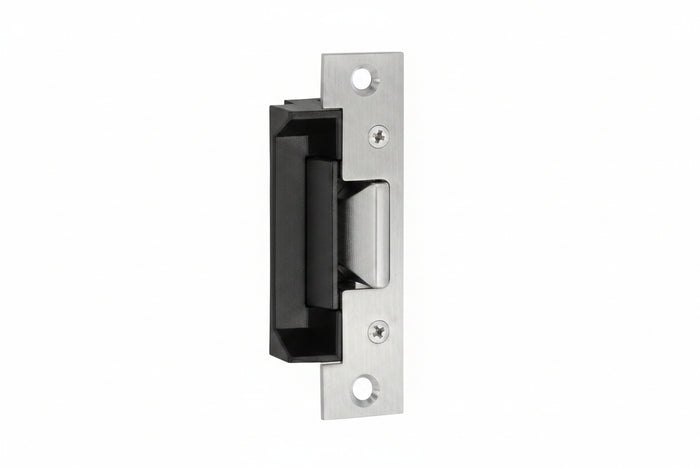 HES 502 Radius Corners and Flat Faceplate, 15/16" 1 7/16", for 5000/5200 Series Electric Strikes, Satin Stainless Steel