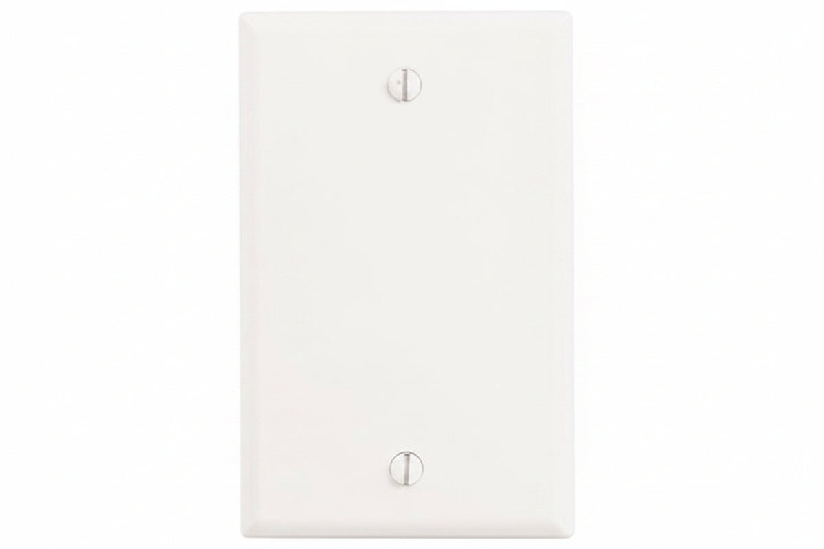 Leviton 88014 1-Gang No Device Blank Wall Plate, Standard Size, Thermoset, Box Mount, White
