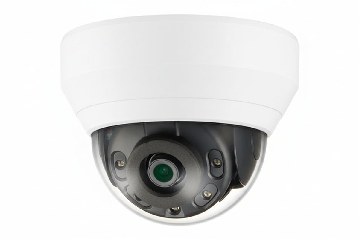Hanwha QNV-7012R Series 4MP IR Vandal IP Dome Camera, 2.8mm Lens, White