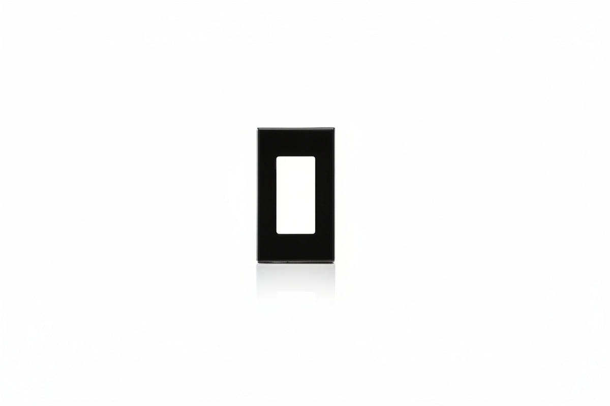 Leviton 80301-SE Decora Plus 1-Gang Screwless Polycarbonate Wallplate, Black