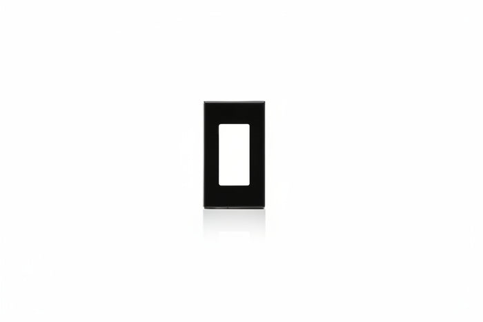 Leviton 80301-SE Decora Plus 1-Gang Screwless Polycarbonate Wallplate, Black