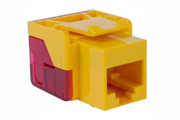 ICC IC1078L6YL CAT6 Keystone Jack with Inline IDC No Pair Split Wiring (Easier Termination) UL Listed PoE++ TAA Compliant for Wall Plate or Patch Panel, Works with JackEasy Termination Tool, Yellow