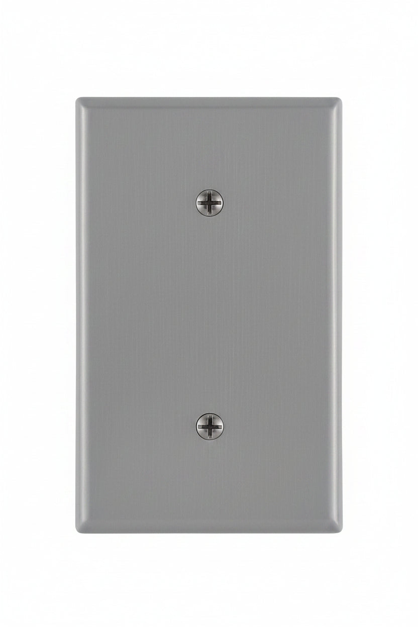 Leviton 80719-GY Wall Plate, 1-Gang Blank Strap Mount, Gray