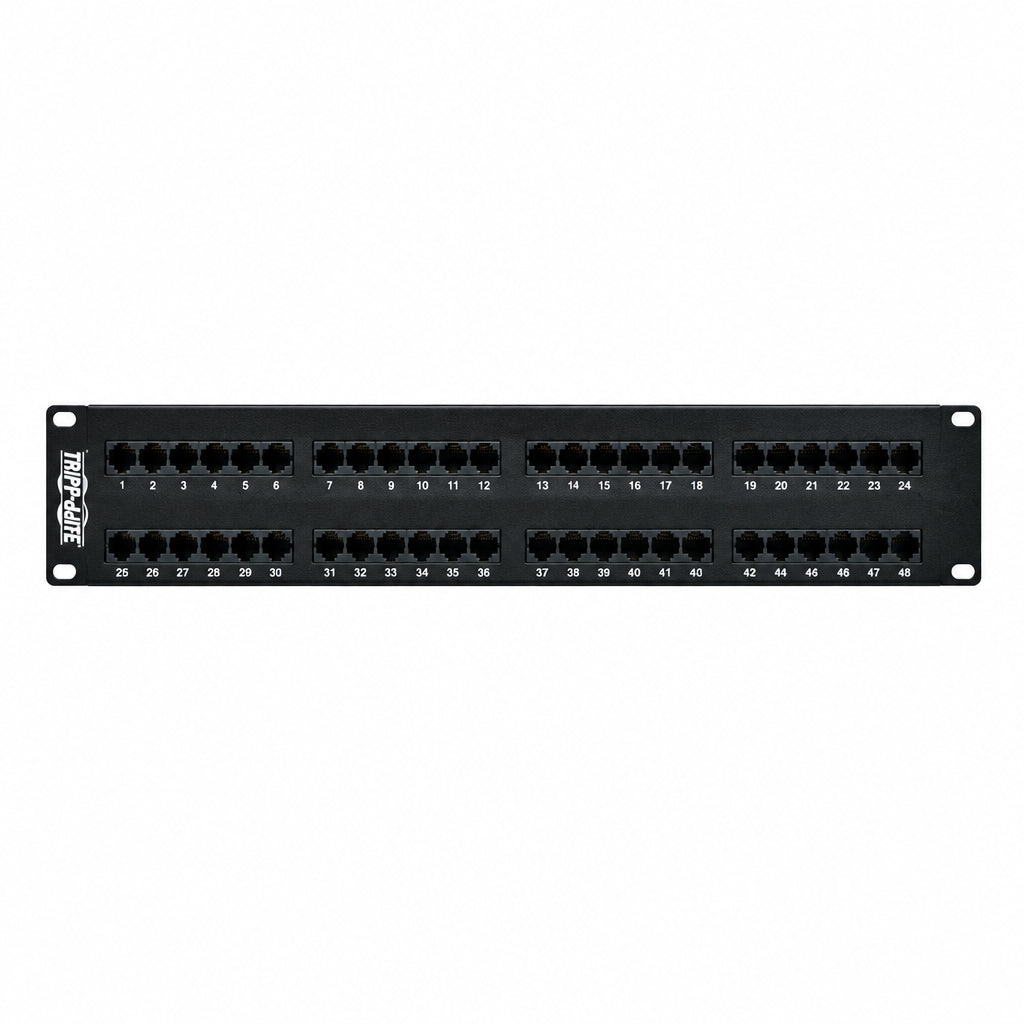 West Penn 48PP6C-L 48-Port Patch Panel CAT5e CAT6 Black