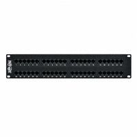 West Penn 48PP6C-L 48-Port Patch Panel CAT5e CAT6 Black
