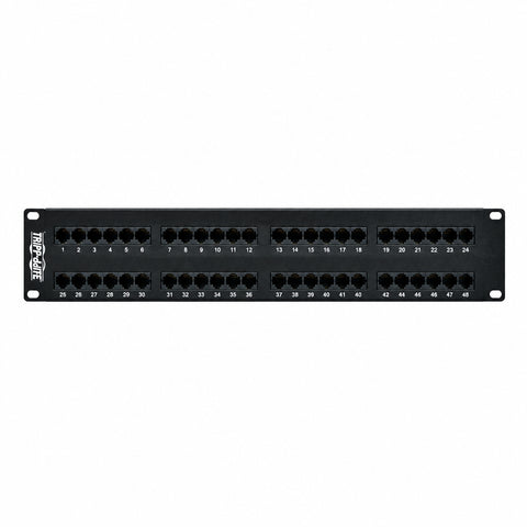 West Penn 48PP6C-L 48-Port Patch Panel CAT5e CAT6 Black