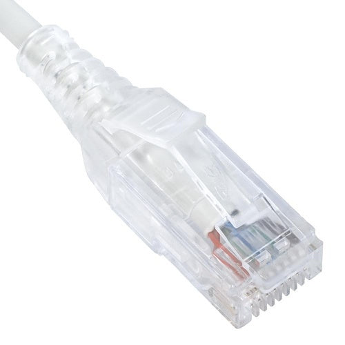 ICC ICPCSH15WH Cat 6 Slim Clear Boot Patch Cord, 15', White