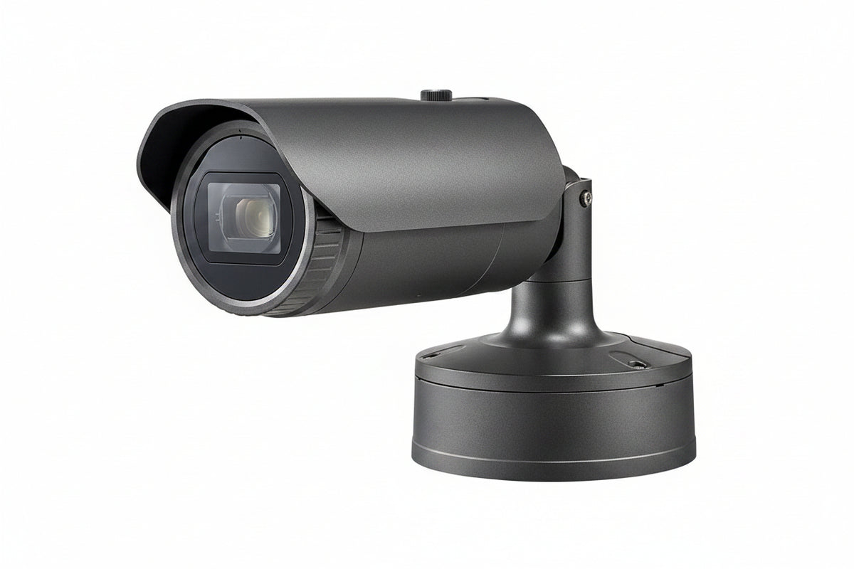 Hanwha XNO-6120R X-Series 2MP 12x Optical Zoom IR Bullet Camera, 5.2-62.4mm Varifocal Lens, Gray