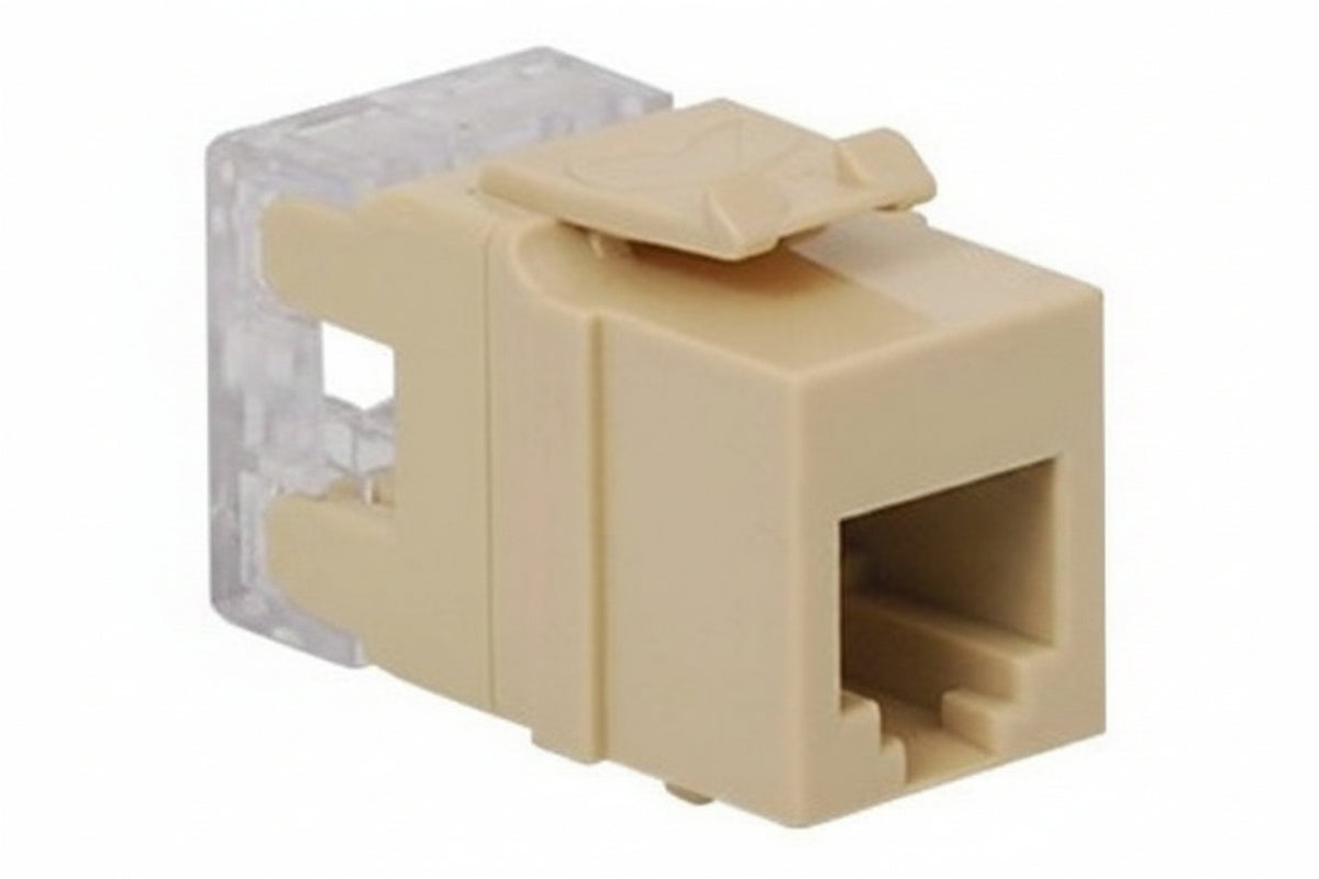 ICC IC1076F0IV High Density Voice RJ11 Keystone Jack, Ivory