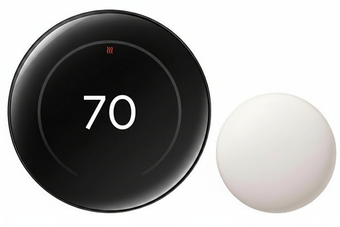 Google Nest Learning Thermostat GA05560-US 4th Generation with Nest Temperature Sensor, Polished Obsidian