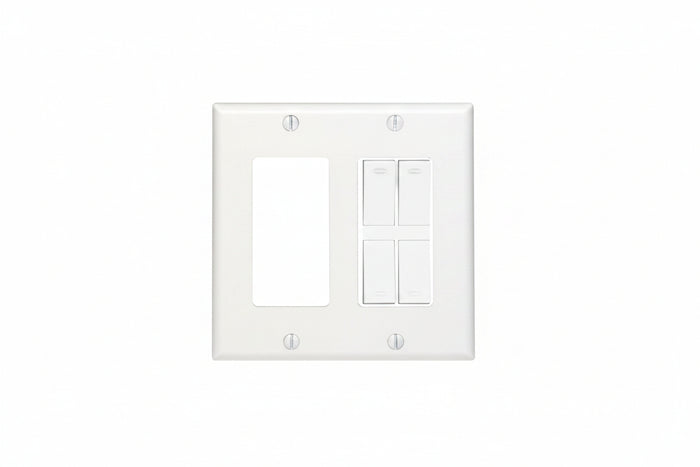 Leviton 80409-NW Decora 2-Gang GFCI Device Wallplate, White
