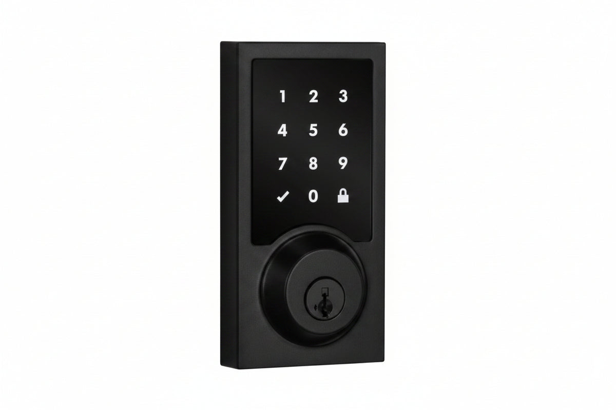 Kwikset 99180-006 Home Connect 918 Z-Wave LR Smart Lock, Contemporary Style, Matte Black