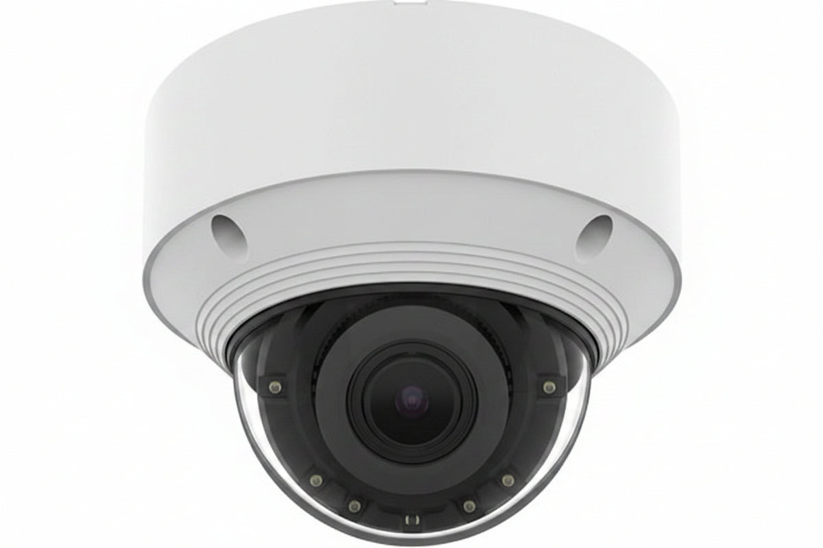 Hanwha QNV-C9083R Q-Series 4K AI IR Vandal Dome Camera 3.2-10.2mm Motorizes Varifocal Lens, White