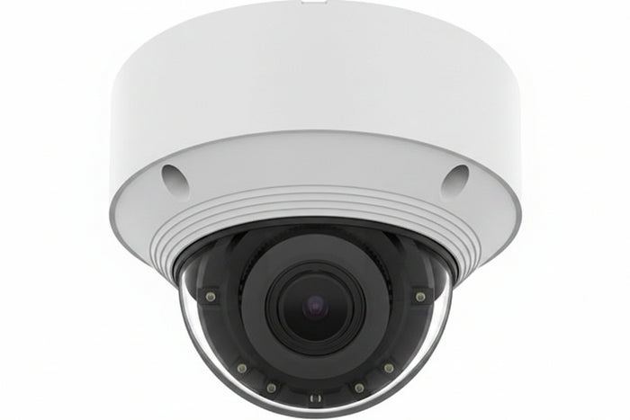 Hanwha QNV-C9083R Q-Series 4K AI IR Vandal Dome Camera 3.2-10.2mm Motorizes Varifocal Lens, White