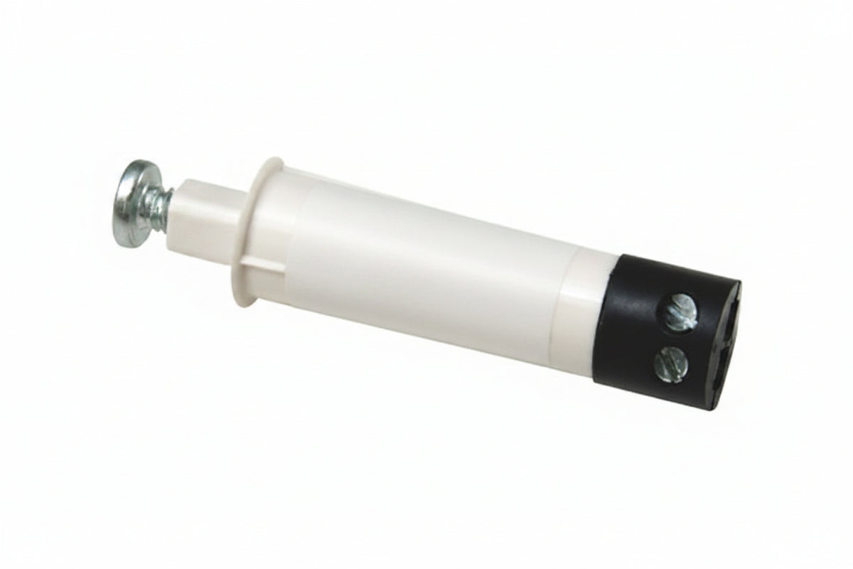 GRI PB-2020-T-W 3/8" Diameter Plunger Switch with Terminals, 10W, 200VDC, 0.50A, Closed Loop, N/O, A, White
