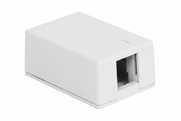 ICC IC107SB1WH 1-Port Surface Mount Box with Compact Outlet for Voice and Data Connections, UL Listed, TAA Compliant, White