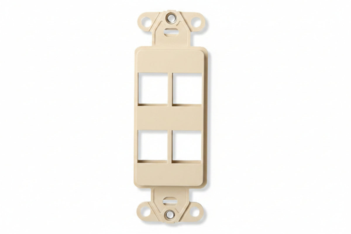 Leviton 41644-I QuickPort Decora Insert, 4-Port, White