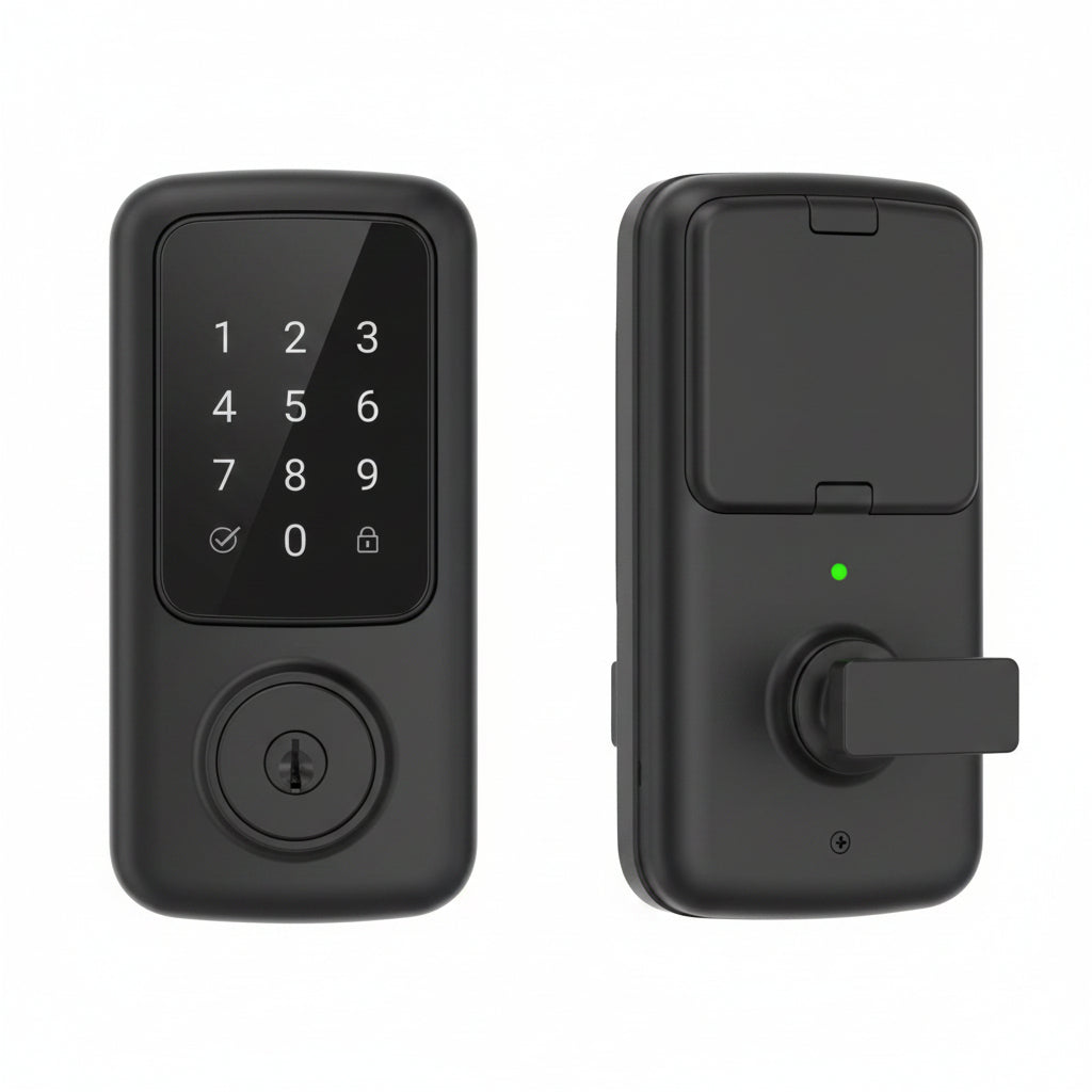 Kwikset 99390-004 Halo Wi-Fi Smart Lock Keyless Entry Electronic Touchscreen Deadbolt Featuring SmartKey Security, Matte Black