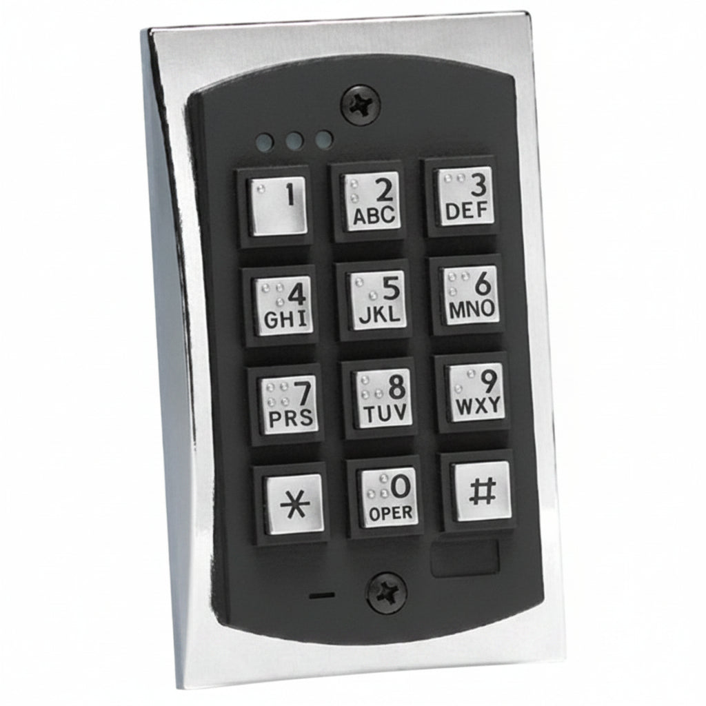 Linear 2000eM 2000 Series EM Style Flush-Mount Durable Metal Access Control Keypad