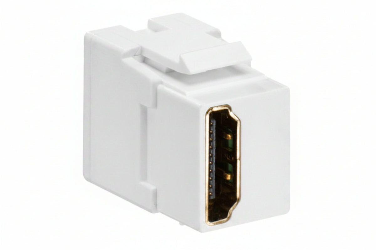 Leviton 40834-W HDMI Feedthrough QuickPort Connector, White Housing
