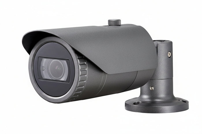 Hanwha QNO-8080R Q-Series 5MP IR Bullet Camera, 3.2-10mm Varifocal Lens, Dark Gray