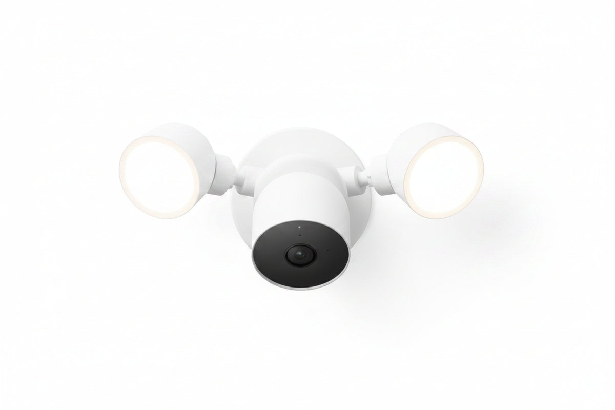 Google Nest Cam with Floodlight Pro GA02942-US Outdoor Security Camera, White