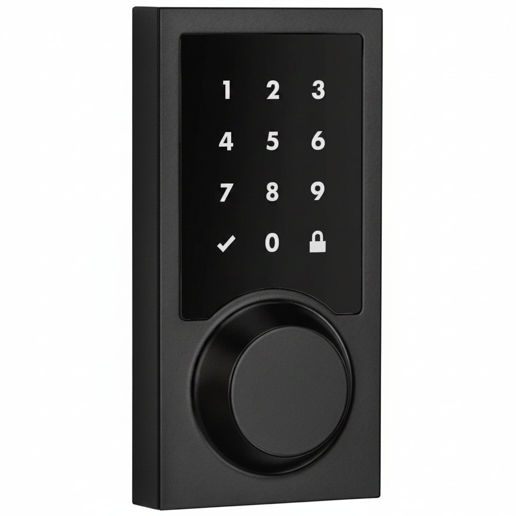 Kwikset 916 CNT SmartCode Contemporary Electronic Deadbolt with Z-Wave Technology, Matte Black