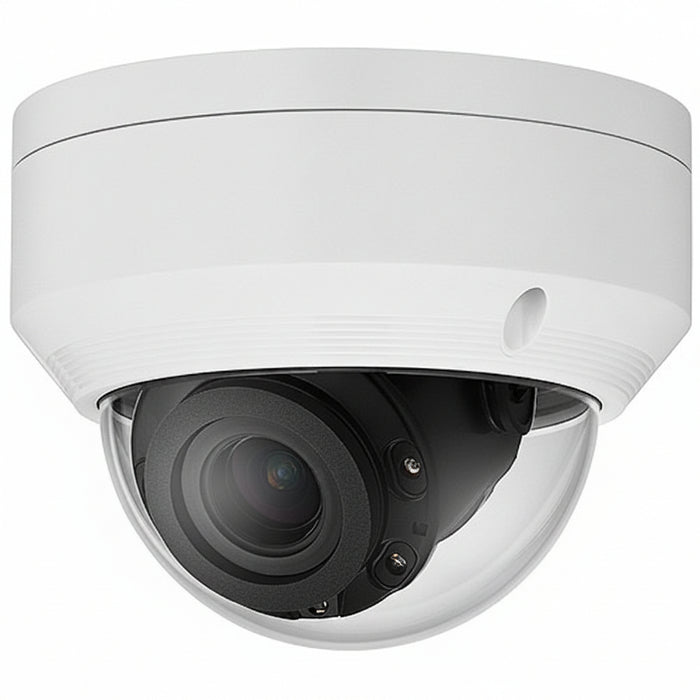 Hanwha ANV-L7082R A-Series 4MP WDR IR Dome IP Camera, 3.3-10.3mm Motorized Varifocal Lens, White